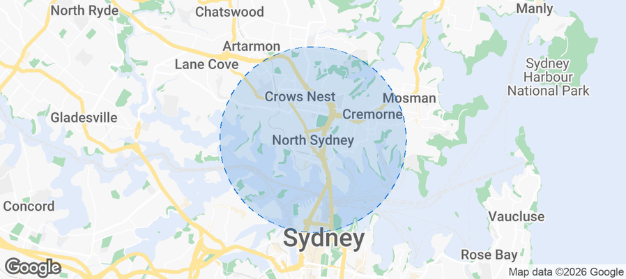North Sydney Airbnb map